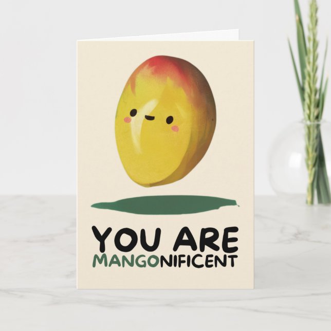 Happy Anniversary Cute Funny Simple Mango Card Kort (Framsida)