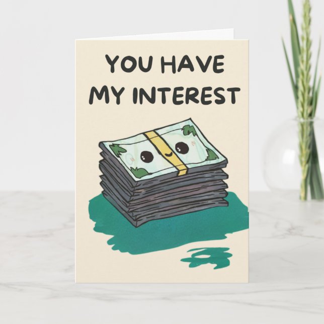 Happy Anniversary Cute Funny Simple Money Card Kort (Framsida)
