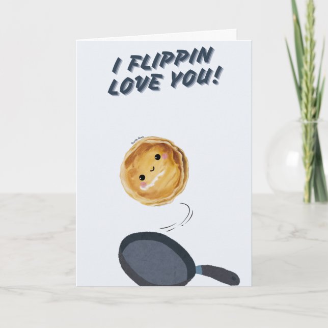 Happy Anniversary Cute Funny Simple Pancake Card Kort (Framsida)