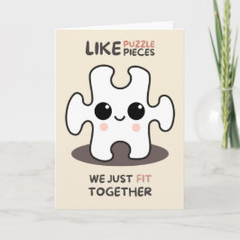 Happy Anniversary Cute Funny Simple Puzzle Card Kort