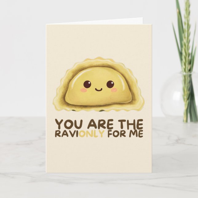 Happy Anniversary Cute Funny Simple Ravioli Card Kort (Framsida)