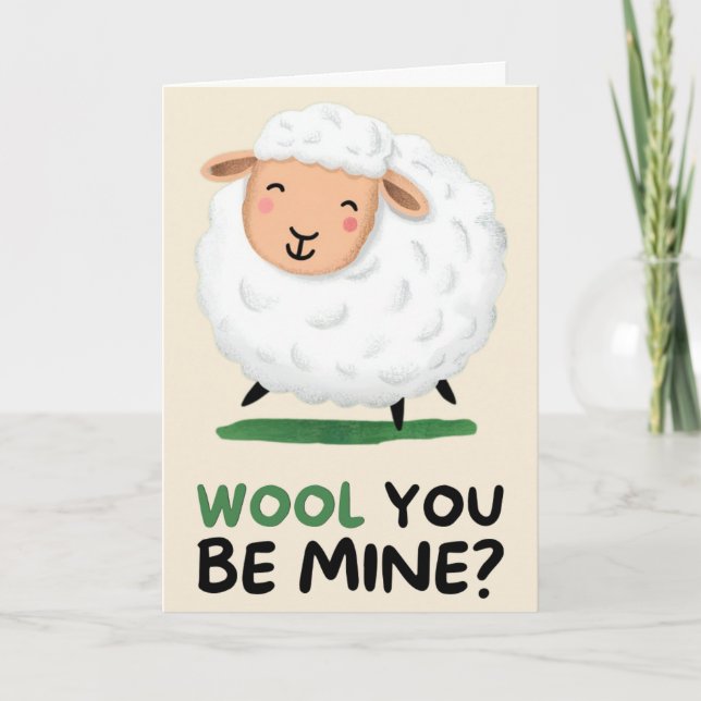 Happy Anniversary Cute Funny Simple Sheep Card Kort (Framsida)