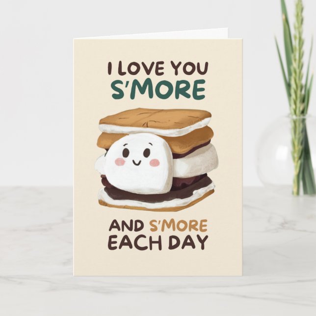 Happy Anniversary Cute Funny Simple Smore Card Kort (Framsida)