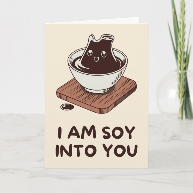 Happy Anniversary Cute Funny Simple Soy Sauce Card Kort (Framsida)
