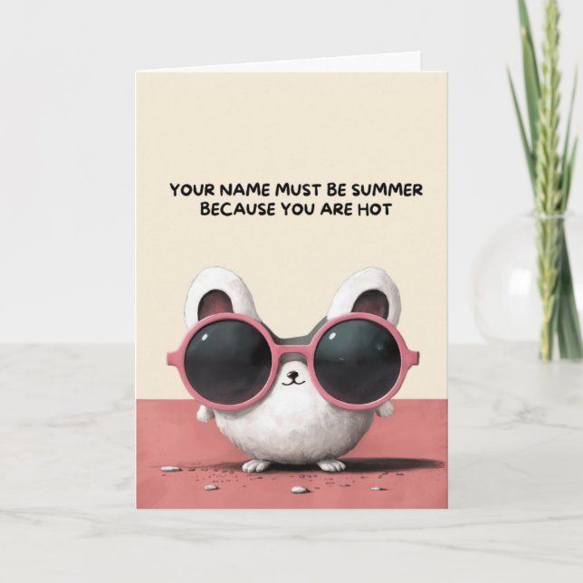 Happy Anniversary Cute Funny Simple Summer Card Kort (Framsida)