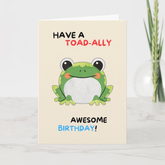 Happy Anniversary Cute Funny Simple Toad Card Kort (Framsida)