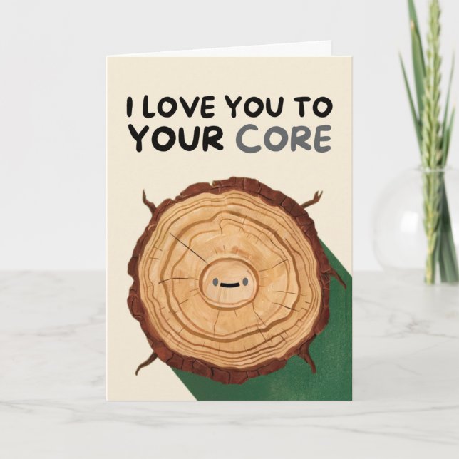 Happy Anniversary Cute Funny Simple Tree Card Kort (Framsida)