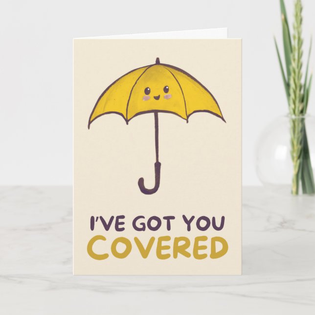 Happy Anniversary Cute Funny Simple Umbrella Card Kort (Framsida)