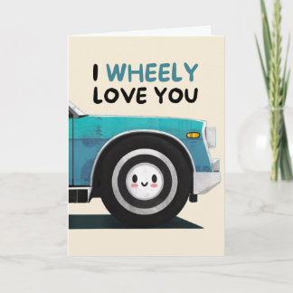 Happy Anniversary Cute Funny Simple Wheel Card Kort