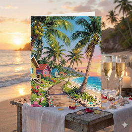 Happy Anniversary Day | Romantic Poem Coastal  Kort