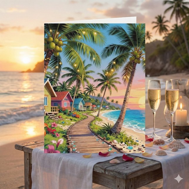 Happy Anniversary Day | Romantic Poem Coastal  Kort (Skapare uppladdad)