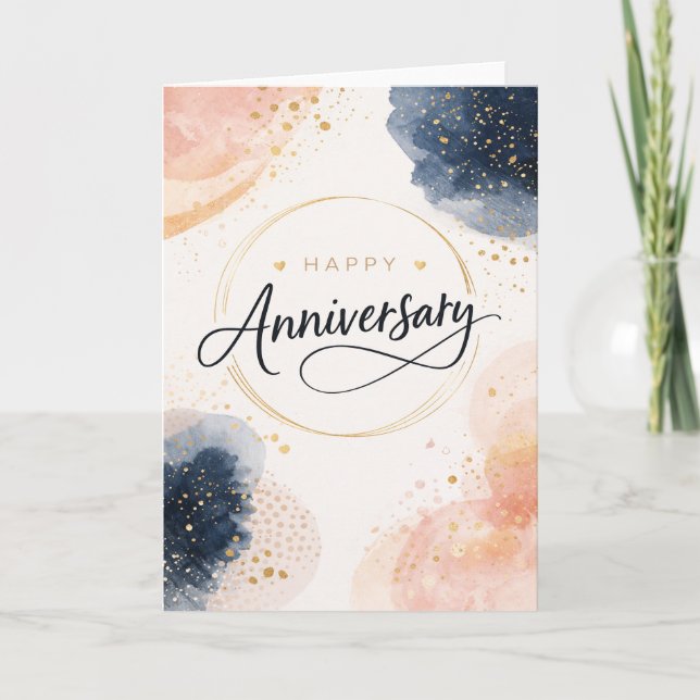 Happy Anniversary - modern Kort (Framsida)