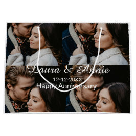 Happy anniversary photo collage name date simple w