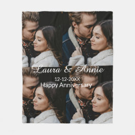Happy anniversary photo collage name date simple w fleecefilt