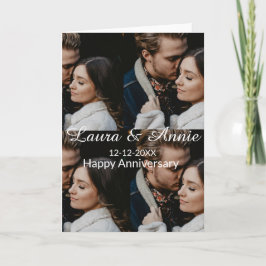 Happy anniversary photo collage name date simple w kort