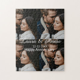 Happy anniversary photo collage name date simple w pussel