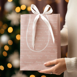 Happy Anniversary Script with Name Dusty Rose