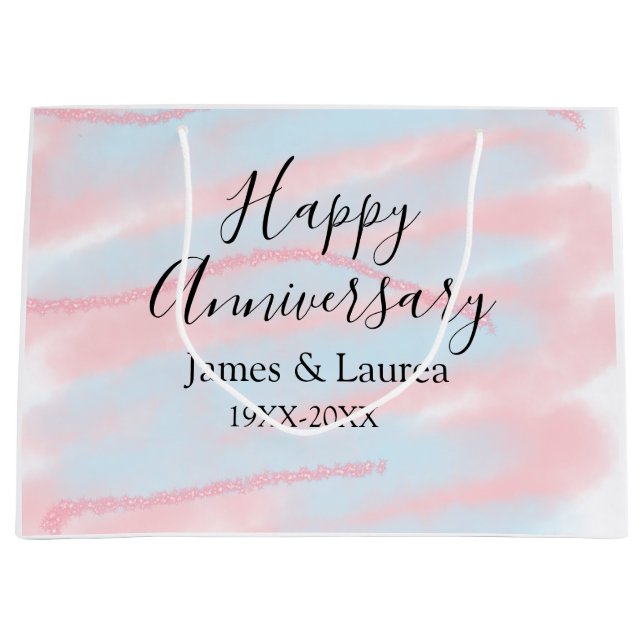 Happy anniversary wedding name date year pastel  (Framsidan)