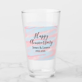 Happy anniversary wedding name date year pastel  glaskopp