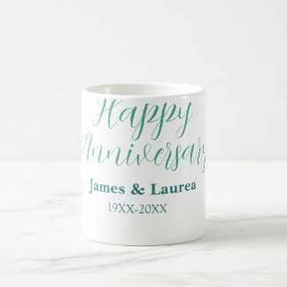 Happy anniversary wedding name date year simple mi kaffemugg