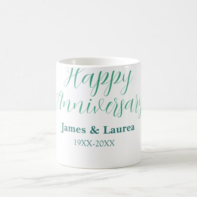 Happy anniversary wedding name date year simple mi kaffemugg (Center)