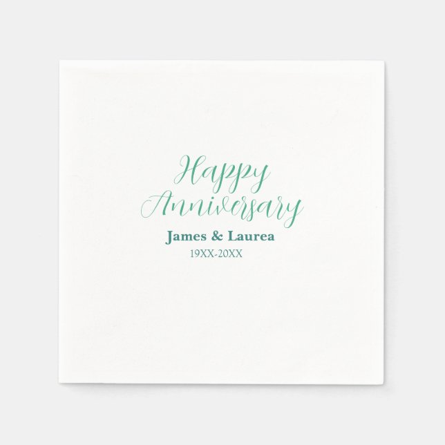 Happy anniversary wedding name date year simple mi pappersservett (Framsidan)