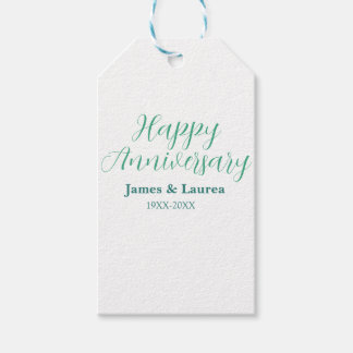 Happy anniversary wedding name date year simple mi presentetikett