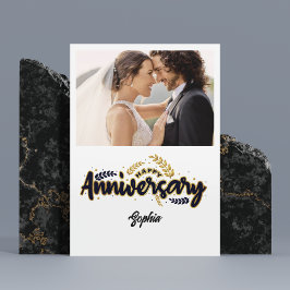 Happy Anniversary With Photo Card Tack Kort