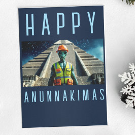 Happy Anunnakimas Christmas Card Alien Pyramid Kort