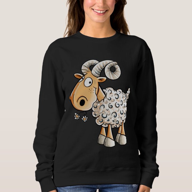 Happy Aries Sheep Zodiac Sign For Aries T Shirt (Framsida)