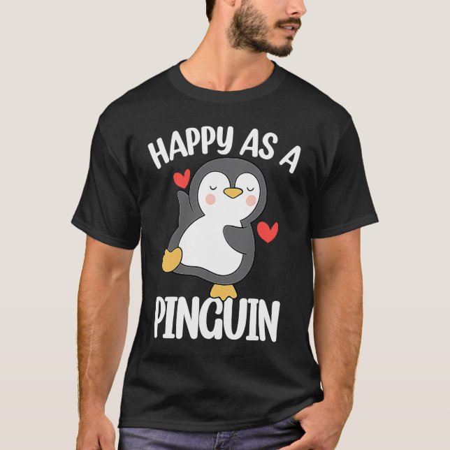 Happy As a Penguin  Cute Penguin T Shirt (Framsida)