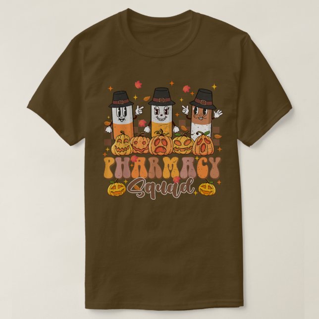 Happy Autumn Fall Pharmacy Squad Pharmacy Crew Tha T Shirt (Design framsida)