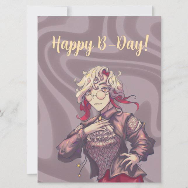 Happy B-Day Citrine Anime Julkort (Framsida)
