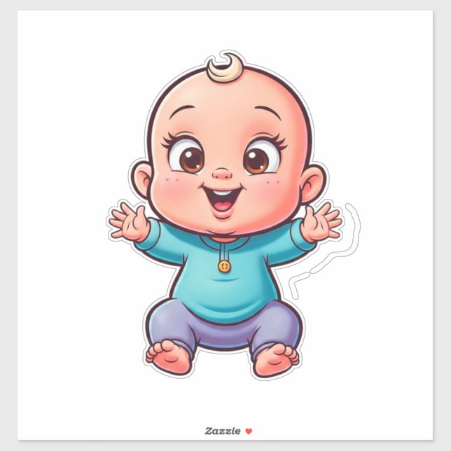 Happy Baby Cartoon Klistermärken (Ark)