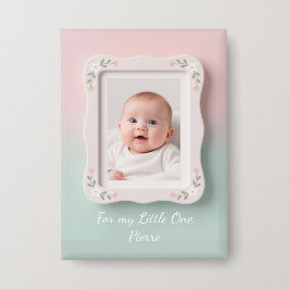 Happy Baby Floral Pink Green Frame Knapp