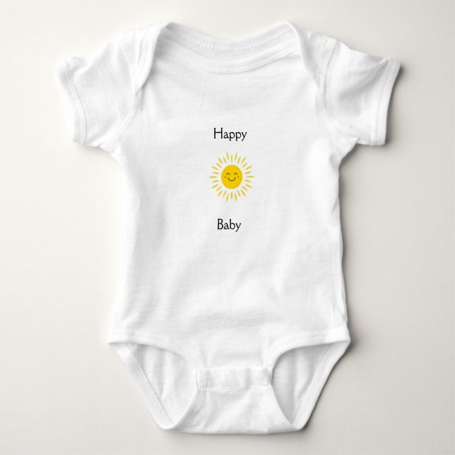 Happy Baby Smiling Sun One Piece T Shirt (Framsida)