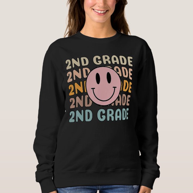 Happy Back To School 2nd Grade Team Smiler Teacher T Shirt (Framsida)