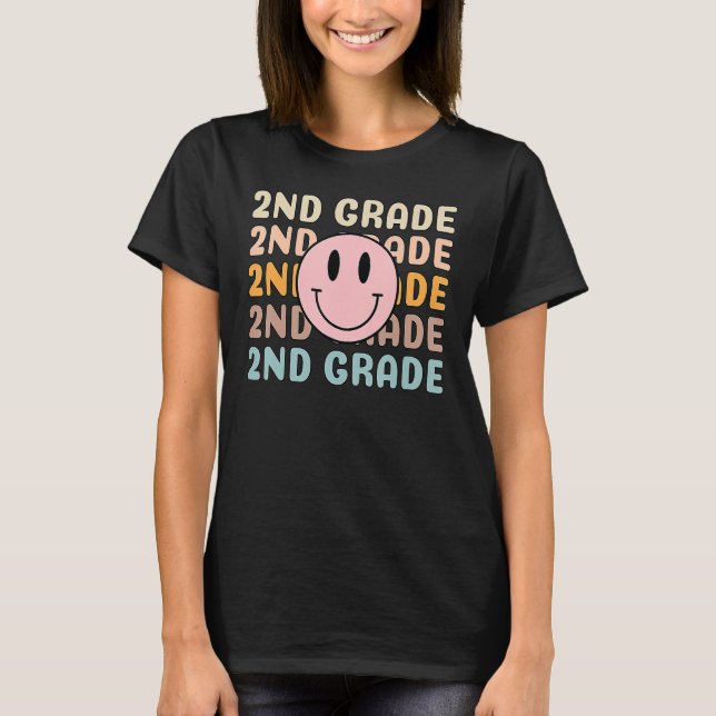 Happy Back To School 2nd Grade Team Smiler Teacher T Shirt (Framsida)