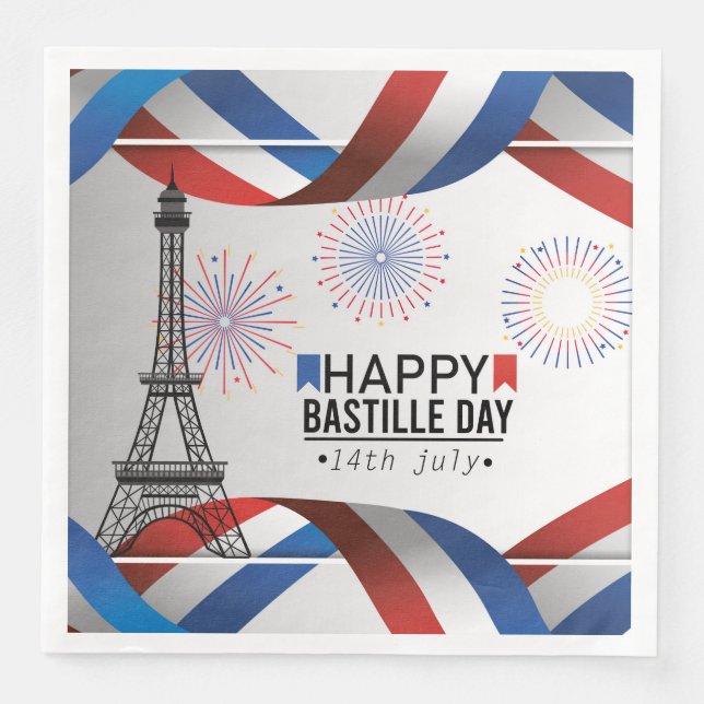 Happy Bastille Day - 14th July Pappersservett (Framsida)