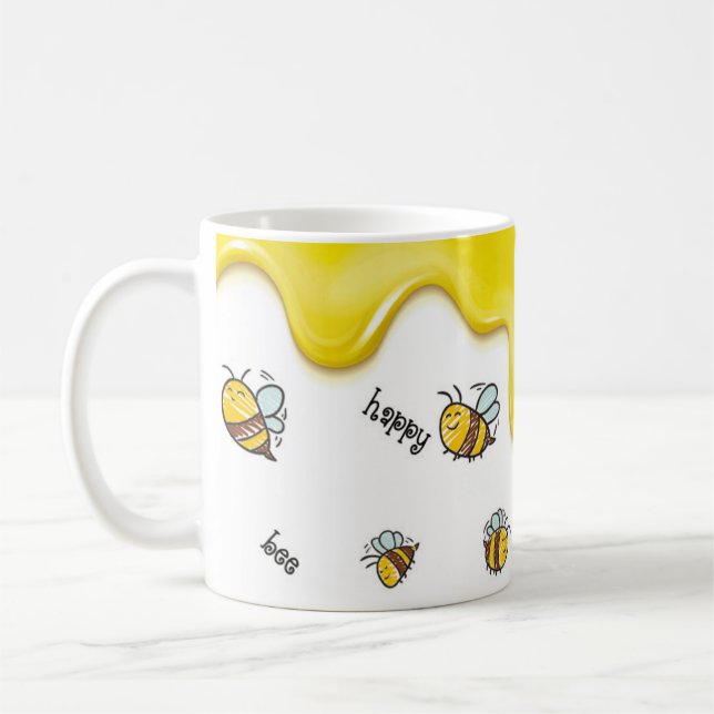 Happy bee, Jollibee-Tasse, fröhliche Tasse,  Kaffemugg (Vänster)