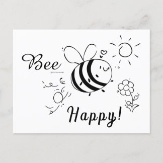 Happy Bee Postcard Vykort