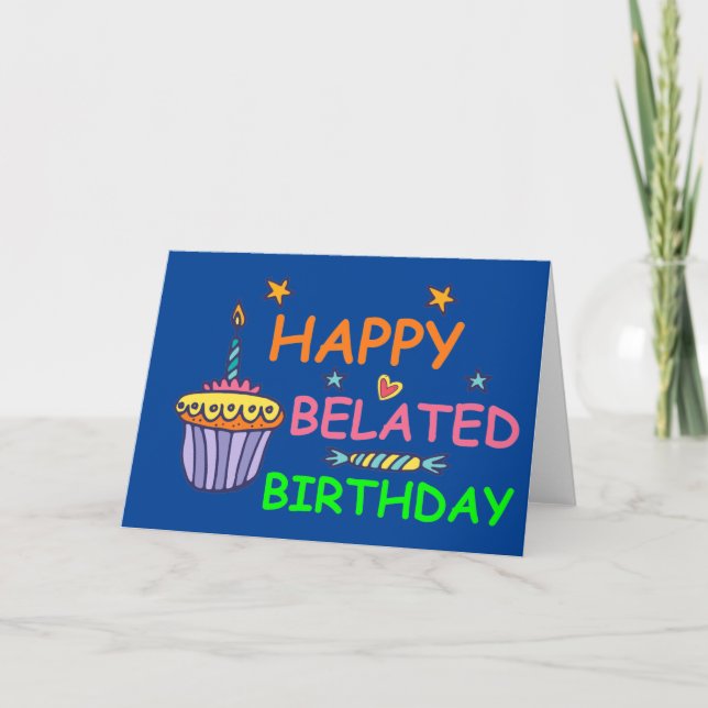 Happy Belated Birthday Kort (Framsida)