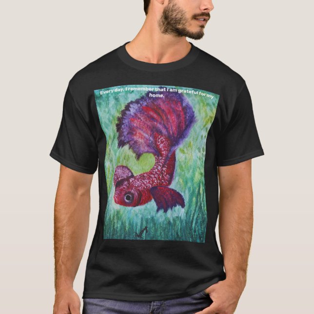 Happy betta fish enjoying his home t shirt (Framsida)