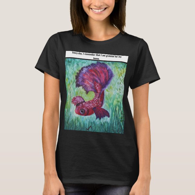 Happy betta fish enjoying his home t shirt (Framsida)