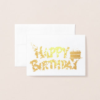 Happy Birtday Tarta Folierat Kort