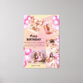 Happy Birthday 1st Baby Birthday Custom Collage Canvastryck