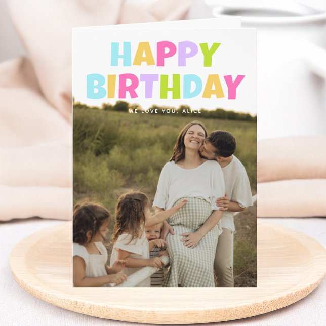 Happy Birthday 3 Photo Folded Greeting Card Kort (Skapare uppladdad)