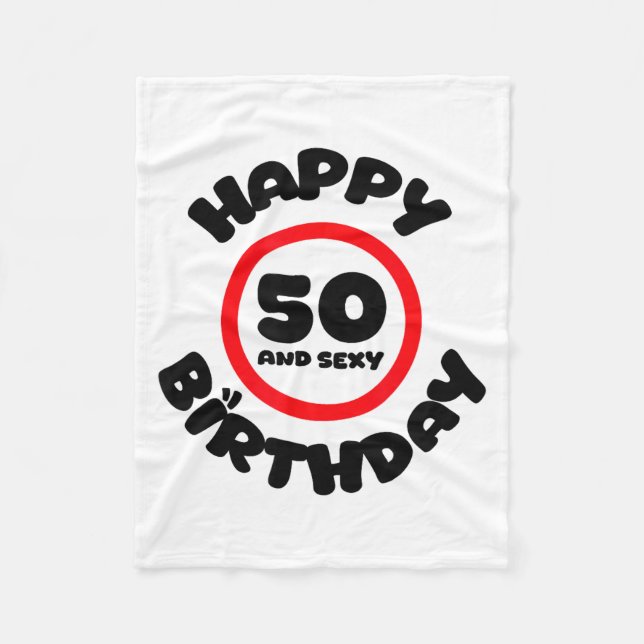 Happy Birthday 50 And Y Funny 50th Birthday Gift  Fleecefilt (Framsidan)