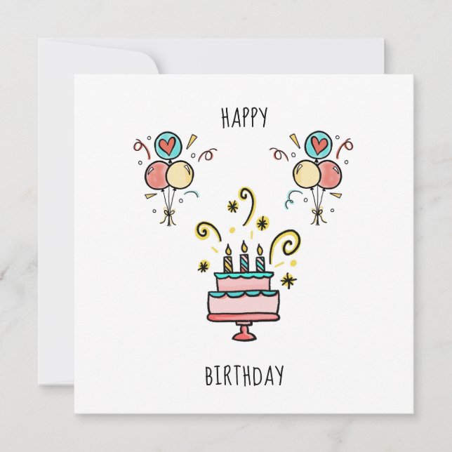 Happy Birthday | Alles Gute zum Geburtstag Kort (Framsida)