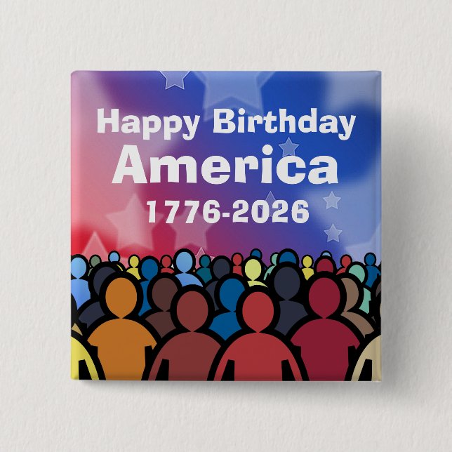 Happy Birthday America 1776 to 2026 Knapp (Framsida)